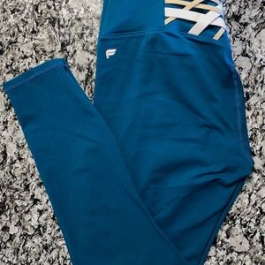 Fabletics power hold teal/blue leggings
